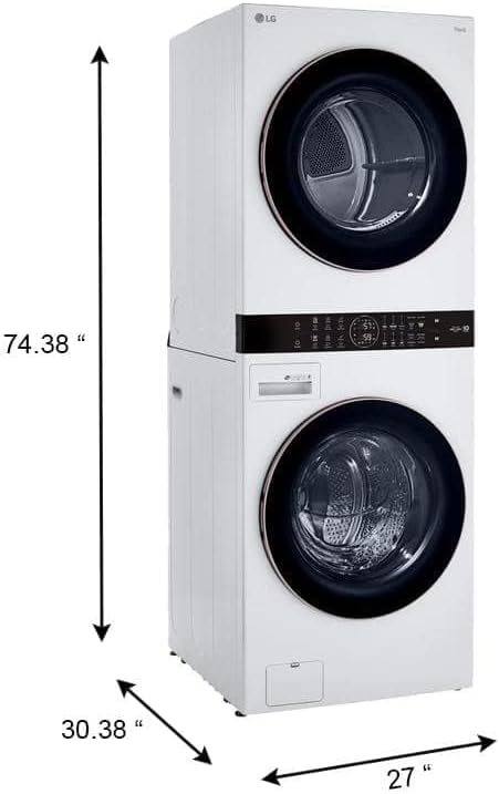 LG WashTower with Center Control 4.5 Cu. Ft. Washer and 7.4 Cu. Ft. Electric Dryer WKE100HWA