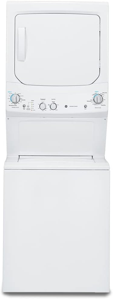 GE Unitized Spacemaker Washer & Gas Dryer 4.4 Cu. Ft GUD24GSSMWW