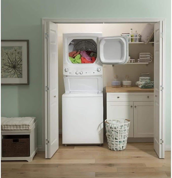 GE Unitized Spacemaker 3.8 Cu. Ft. Washer and 5.9 Cu. Ft. Electric Dryer GUD27ESSMWW