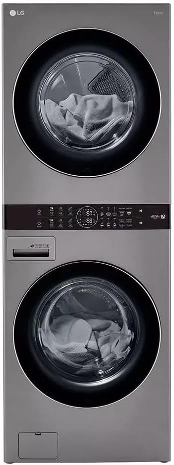 LG Single Unit Front Load WashTower with Center Control 4.5 Cu. Ft. Washer & 7.4 Cu. Ft. Electric Dryer WKE100HVA