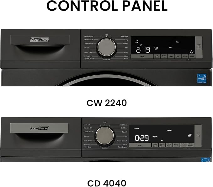 Conserv Washer Dryer 220V CW 2240+CD 4040 Titanium