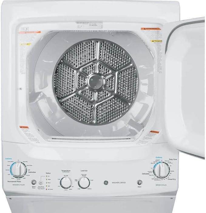 GE Unitized Spacemaker 3.8 Cu. Ft. Washer and 5.9 Cu. Ft. Electric Dryer GUD27ESSMWW