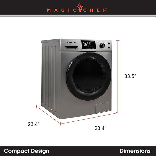 Magic Chef 2.7 Cu. Ft. Front Load Washer Dryer Combo Silver