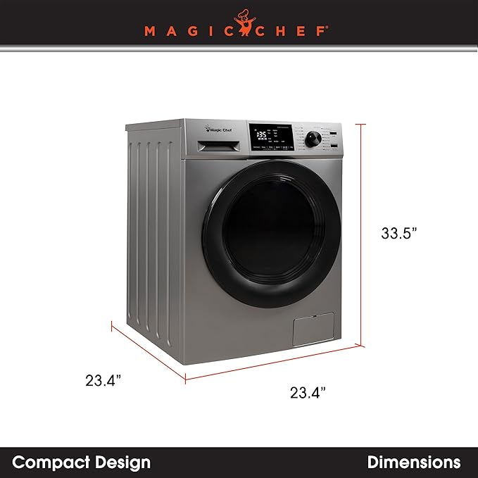 Magic Chef 2.7 Cu. Ft. Front Load Washer Dryer Combo Silver