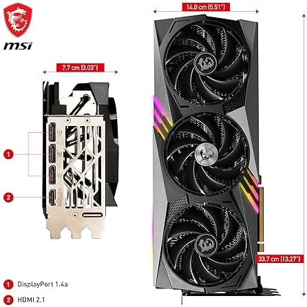 MSI GeForce RTX 4090 Gaming Trio 24GB GDDR6X VRAM Graphics Card G4090GT24