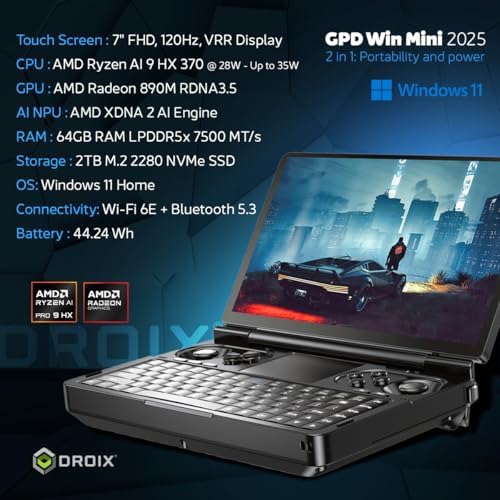 GPD WIN Mini 2025 Black Ryzen AI 9 HX 370