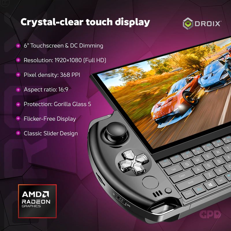 GPD WIN 4 2025 Handheld Gaming PC with AMD Ryzen 7 8840U 8C/16T